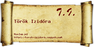 Török Izidóra névjegykártya